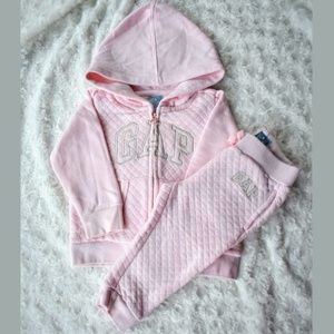 Baby Gap Quilted Logo Hoodie & Pant Bundle